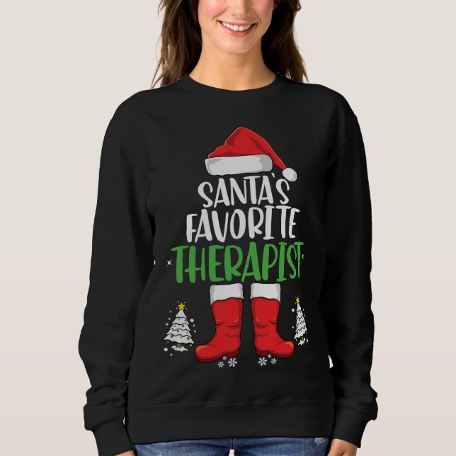Santa's Favorite Taco Eating Elf Christmas Family  Sweatshirt (Front)