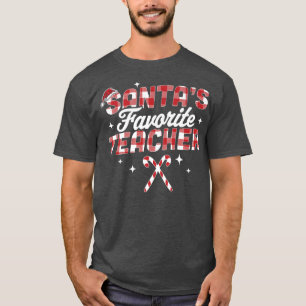 Santa's Favorite Teacher Christmas Santa Hat Candy T-Shirt
