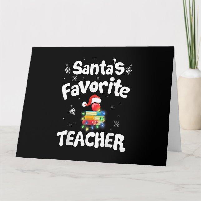 Santa's Favorite Teacher Family Matching Group Chr Card (Front)