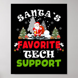 Santa's Favorite Tech Support Funny Christmas Vaca Poster