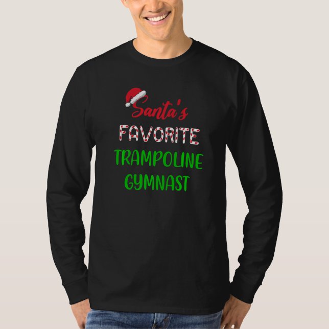 Santas Favorite Trampoline Gymnast  Trampoline Chr T-Shirt (Front)