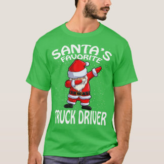 Santas Favorite Truck Driver Christmas T-Shirt