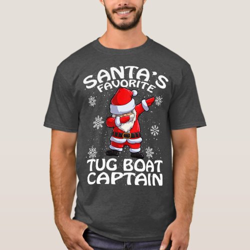 Santas Favorite Tug Boat Captain Christmas T_Shirt