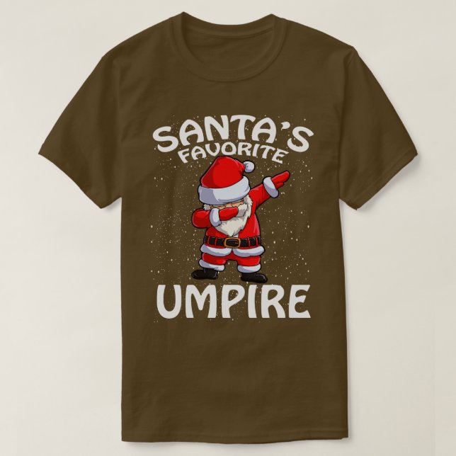 Santas Favorite Umpire Christmas T-Shirt (Design Front)