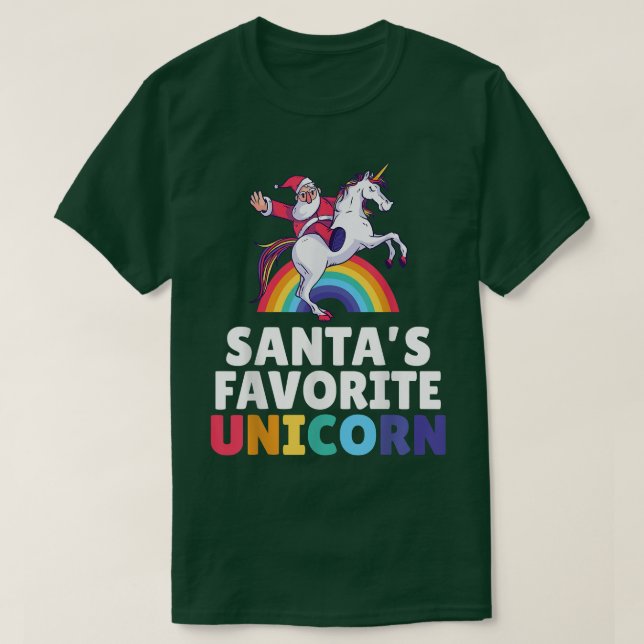 Santas favorite Unicorn Magical Christmas Unicorn  T-Shirt (Design Front)