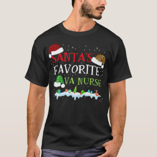 Santa's Favorite VA Nurse Funny Christmas Gift  T-Shirt