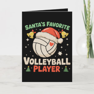 Santa's Favorite Volleyball Player Christmas Xmas Card