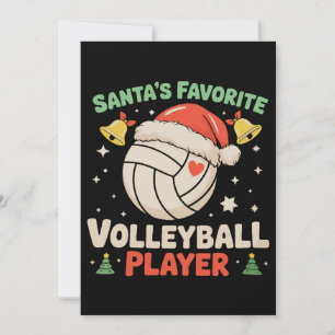 Santa's Favorite Volleyball Player Christmas Xmas Invitation