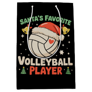 Santa's Favorite Volleyball Player Christmas Xmas Medium Gift Bag