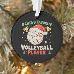 Santa's Favorite Volleyball Player Christmas Xmas Ornament