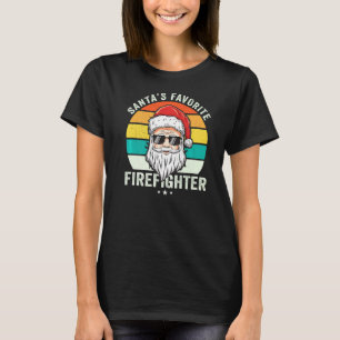 Santa's Favorite Volunteer Firefighter Proud Funny T-Shirt