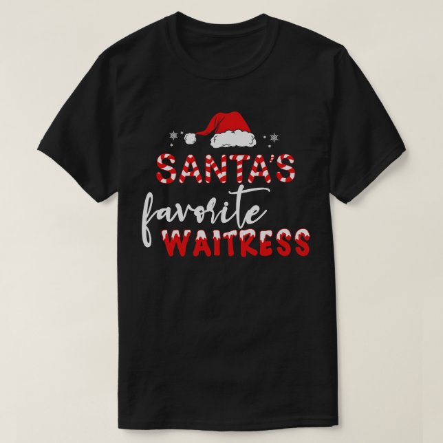 Santas Favorite waitress T-Shirt (Design Front)