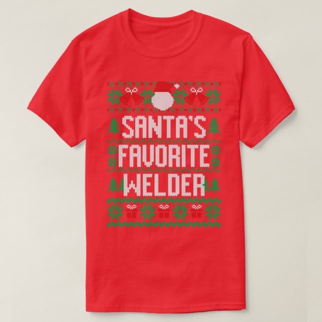Santas Favorite Welder  T-Shirt (Design Front)