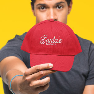 Santa's Favorite White Red Christmas Hat