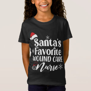 Santa's Favorite Wound Care Nurse Santa Hat Christ T-Shirt