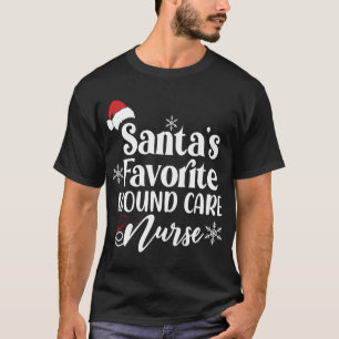 Santa's Favorite Wound Care Nurse Santa Hat Christ T-Shirt