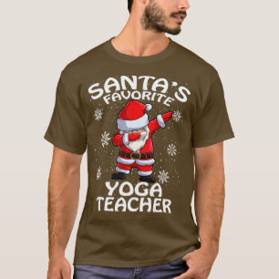 Santas Favorite Yoga Teacher Christmas T-Shirt