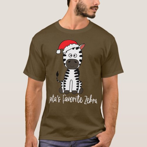 Santas Favorite Zebra Wearing A Santa Hat T_Shirt