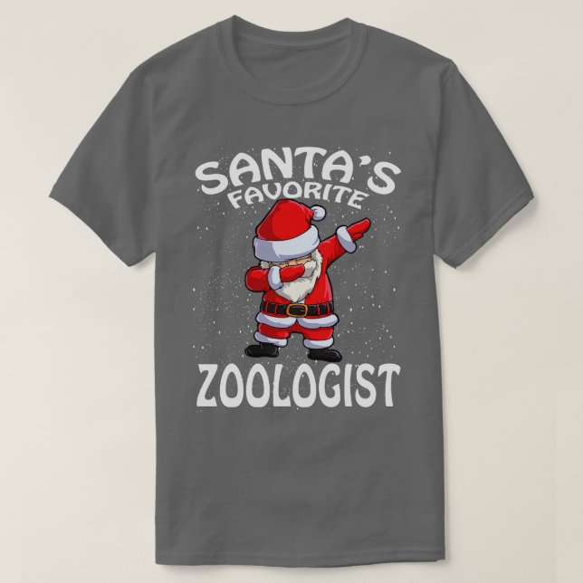 Santas Favorite Zoologist Christmas T-Shirt (Design Front)