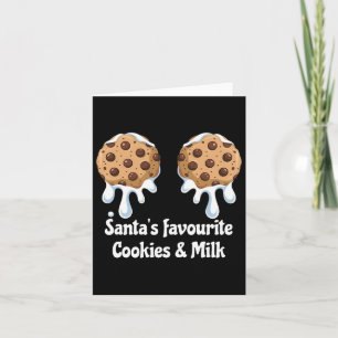 Santa's Favourite Cookies And Milk Breast Women's  Card