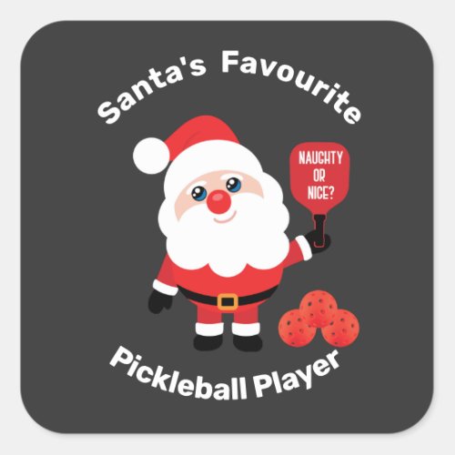 Santas Favourite Pickleball player Square Sticker