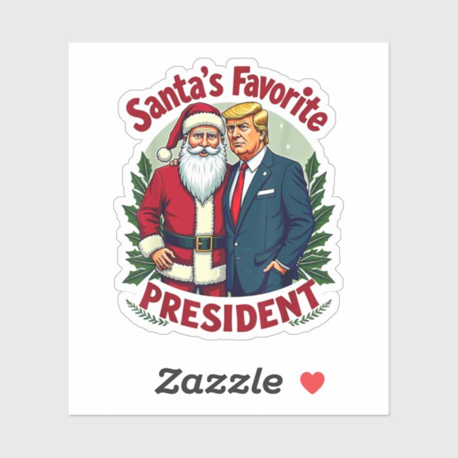 Santa's Favourite President Trump Christmas  Sticker (Sheet)