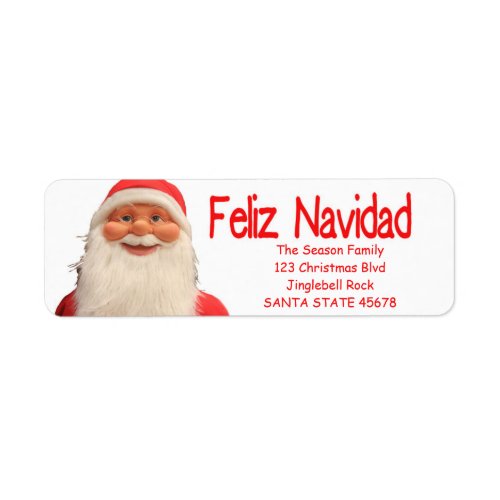 Santas Feliz Navidad Christmas label