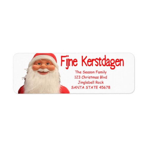 Santas Fijne Kerstdagen Christmas label