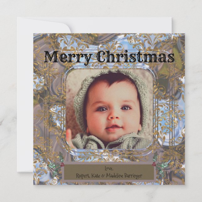 Santa's First Visit Baby Photo Christmas Invitation (Back)