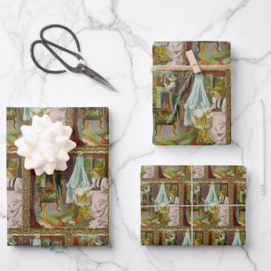 Santa's First Visit Wrapping Paper Sheets