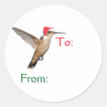 Santa's Flying Helper Classic Round Sticker