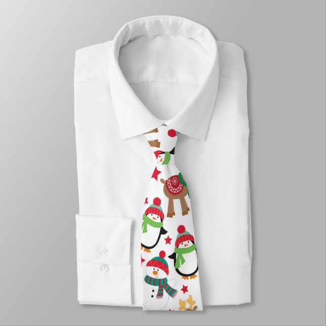 Santa's Friends Christmas Necktie (Tied)