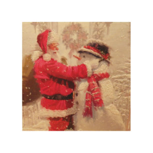 Santa's Frosty Christmas Wood Wall Art