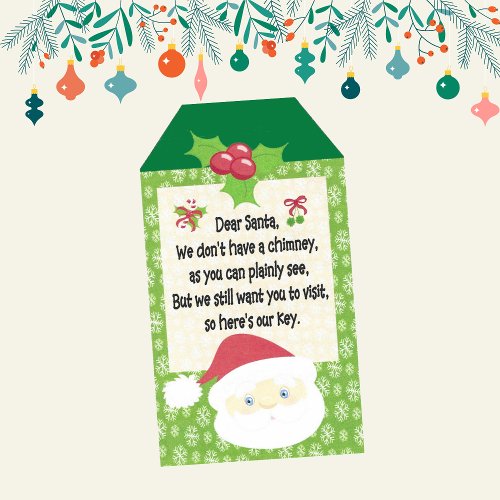 Santas Fun Christmas Magic Key for Kids Gift Tags