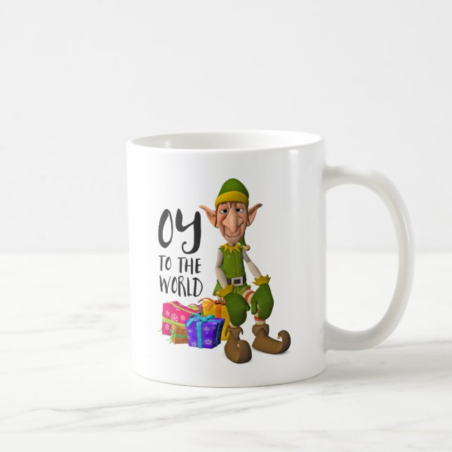 Santa's Funny Elf Christmas Coffee Mug (Right)