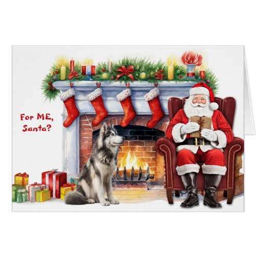 Santas Gift Alaskan Malamute Dog Holiday