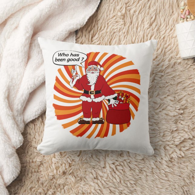 Santa's Gift Bag Throw Pillow (Blanket)