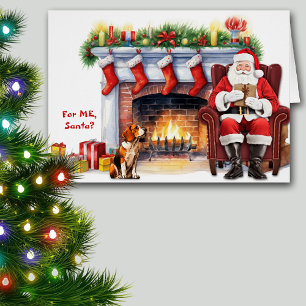 Santa's Gift Beagle Dog Christmas Cards