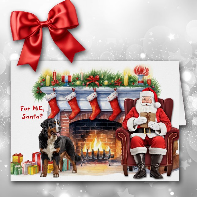 Santa's Gift Bernese Mountain Dog Holiday Cards (Creator Uploaded)