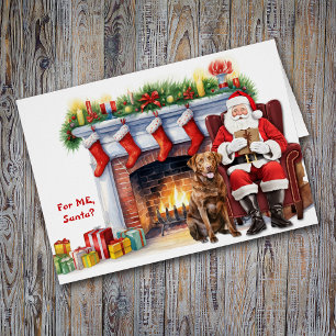 Santa's Gift Chesapeake Bay Retriever Dog Holiday Cards