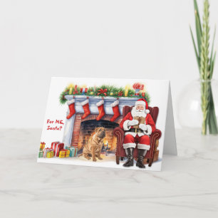 Santa's Gift Chinese Shar-pei Dog Christmas Holiday Card