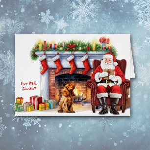 Santa's Gift Cocker Spaniel Dog Christmas Cards