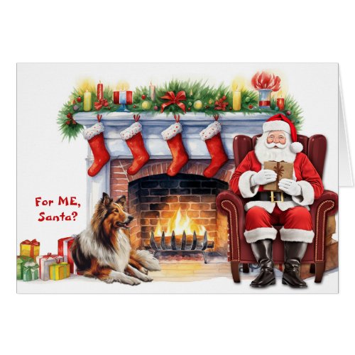 Santas Gift Collie Dog Holiday