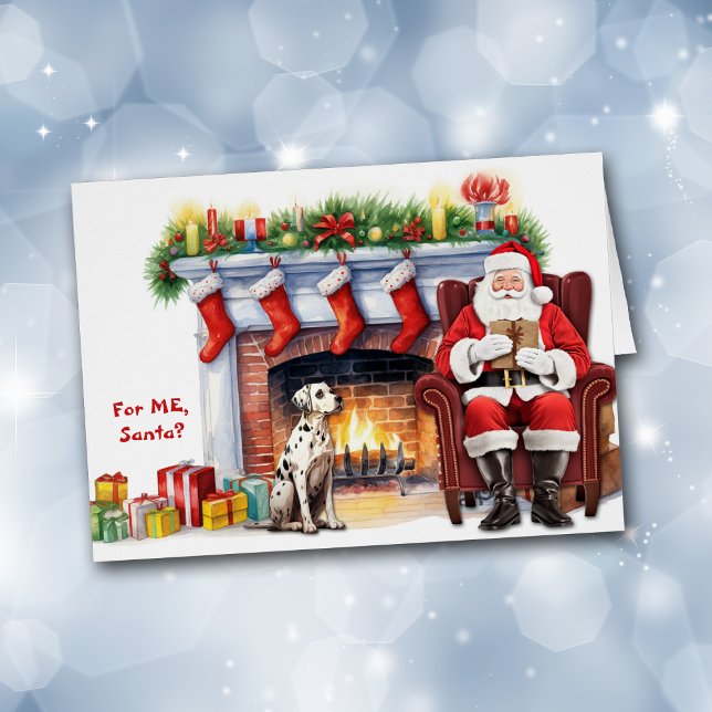 Santa's Gift Dalmatian Dog Christmas Cards (Creator Uploaded)