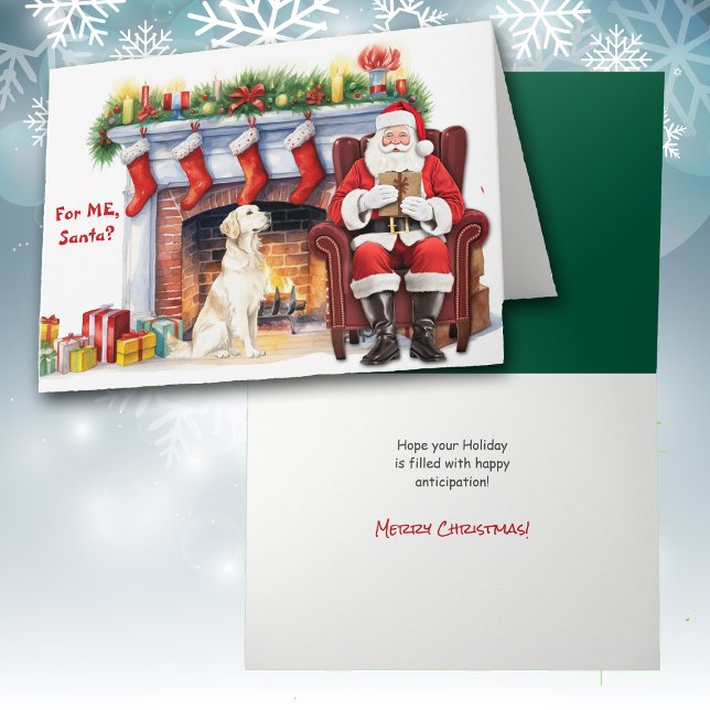 Santa's Gift Golden Retriever Dog Cute Christmas Holiday Card (Creator Uploaded)