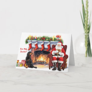 Santa's Gift Gordon Setter Dog Cute Christmas Holiday Card