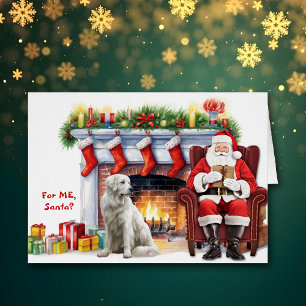 Santa's Gift Great Pyrenees Dog Christmas Cards