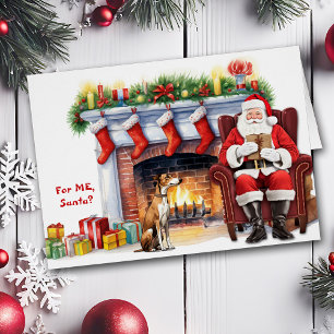 Santa's Gift Greyhound Dog Christmas Cards
