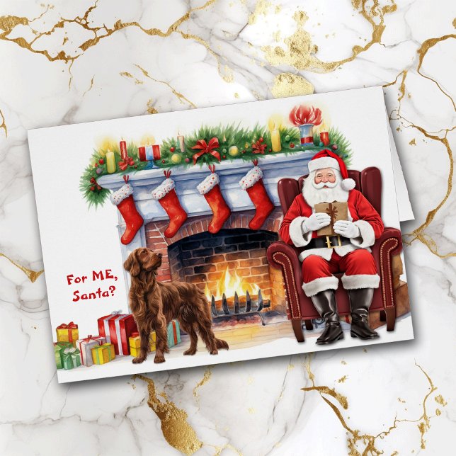 Santa's Gift Irish Setter Dog Holiday Cards (Creator Uploaded)