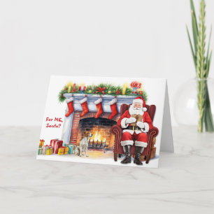 Santa's Gift Jack Russell Terrier Dog Christmas Holiday Card